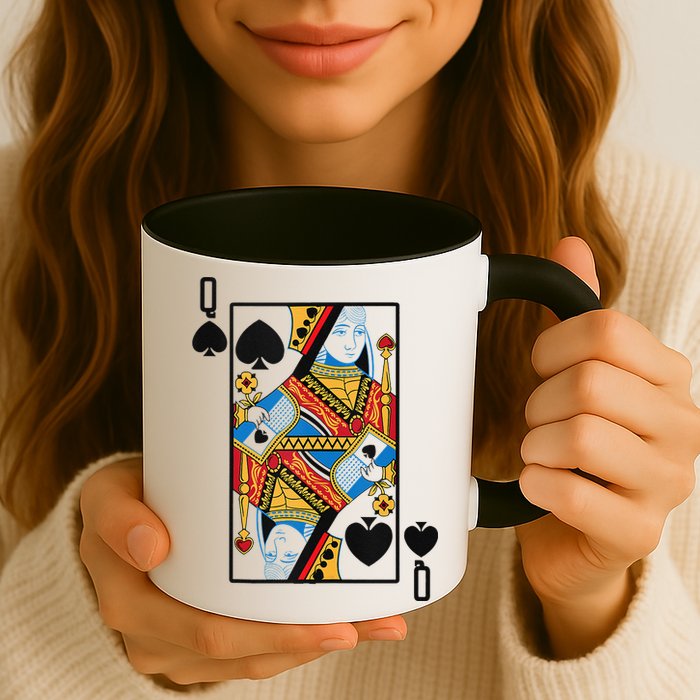 Halloween Playing Card Costume QUEEN Of SPADES Mug