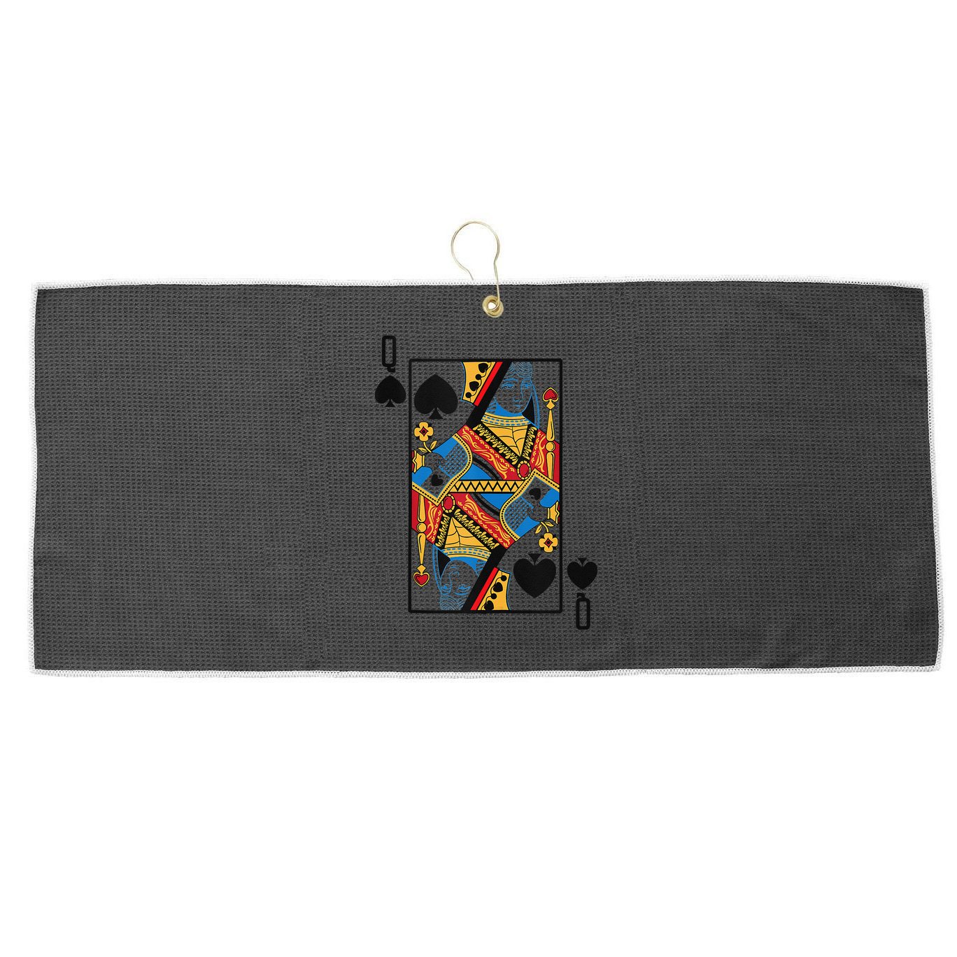 Halloween Playing Card Costume QUEEN Of SPADES Large Microfiber Waffle Golf Towel