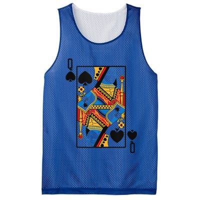 Halloween Playing Card Costume QUEEN Of SPADES Mesh Reversible Basketball Jersey Tank