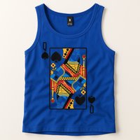 Halloween Playing Card Costume QUEEN Of SPADES Tank Top