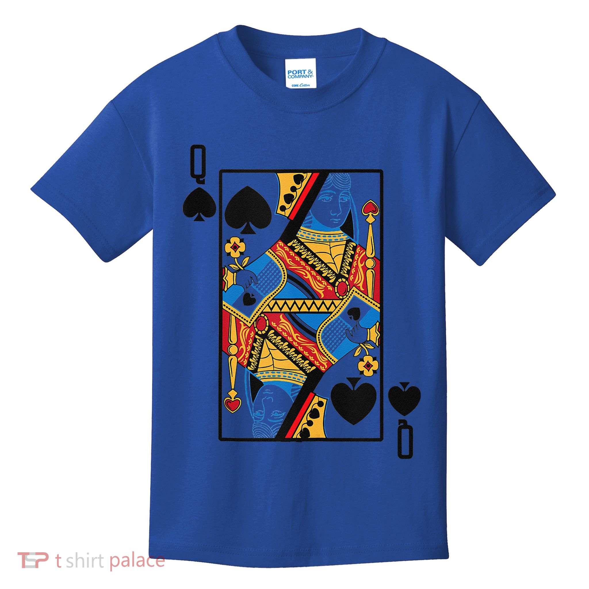 Halloween Playing Card Costume QUEEN Of SPADES Kids T-Shirt