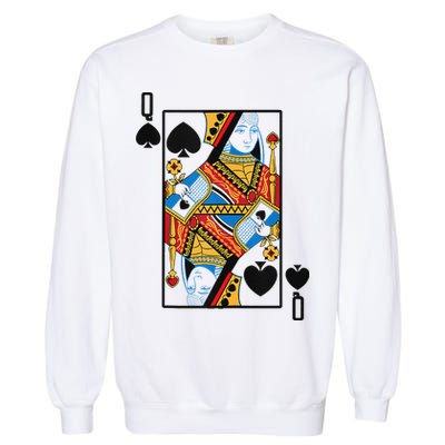 Halloween Playing Card Costume QUEEN Of SPADES Garment-Dyed Sweatshirt