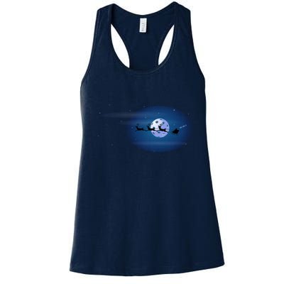 HoHo2 | Pickleball Christmas | Pickleball Santa | Pickleball Moon | Great Women's Racerback Tank