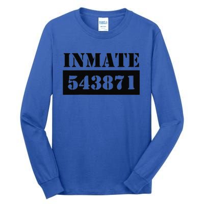 Halloween Prison Costume COUNTY JAIL INMATE (Front And Back) Tall Long Sleeve T-Shirt