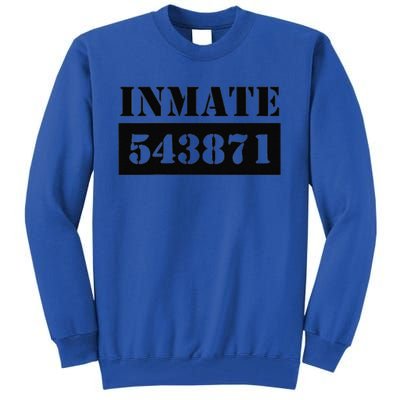 Halloween Prison Costume COUNTY JAIL INMATE (Front And Back) Tall Sweatshirt