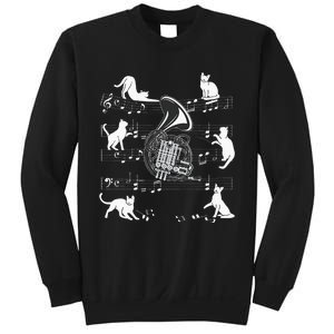 Horn Player Cats For Cat Loving French Horn Player Sweatshirt