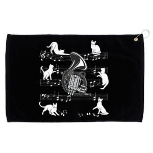 Horn Player Cats For Cat Loving French Horn Player Grommeted Golf Towel