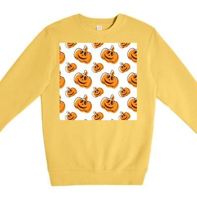 Halloween Pumpkin Cartoon Premium Crewneck Sweatshirt