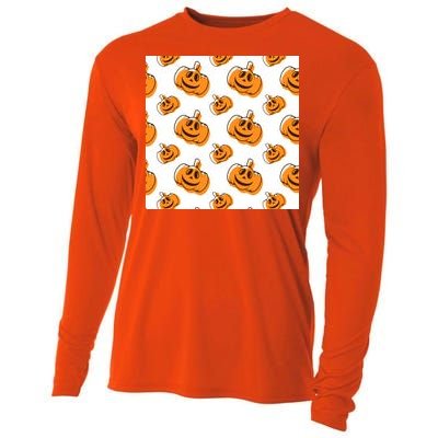 Halloween Pumpkin Cartoon Cooling Performance Long Sleeve Crew