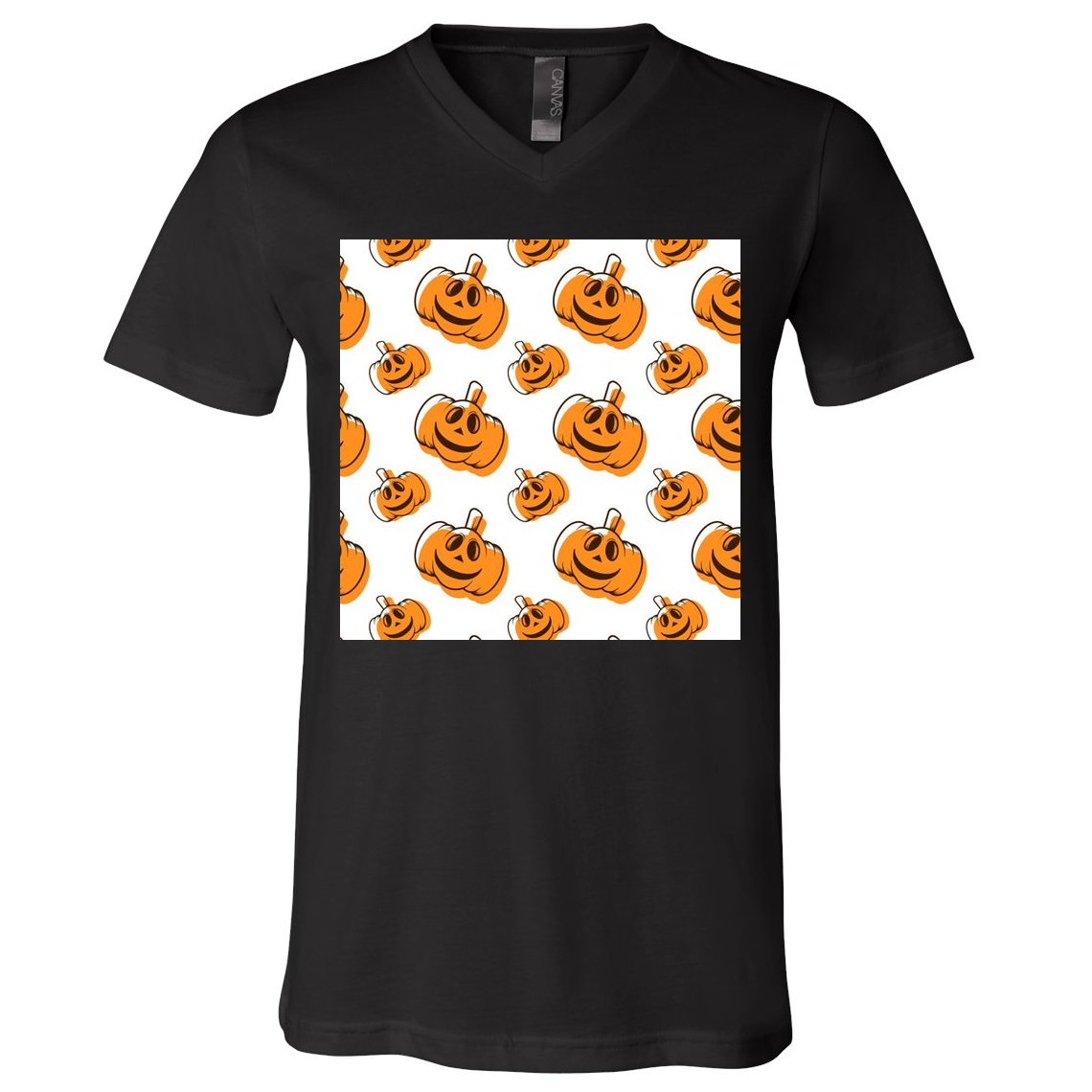 Halloween Pumpkin Cartoon V-Neck T-Shirt