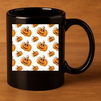 Halloween Pumpkin Cartoon 11oz C Handle Ceramic Mug