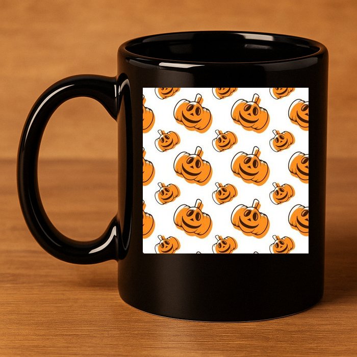 Halloween Pumpkin Cartoon 11oz C Handle Ceramic Mug