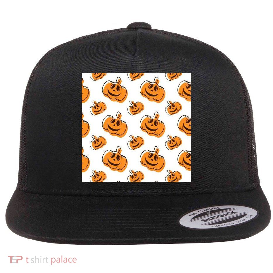 Halloween Pumpkin Cartoon Flatbill Hat
