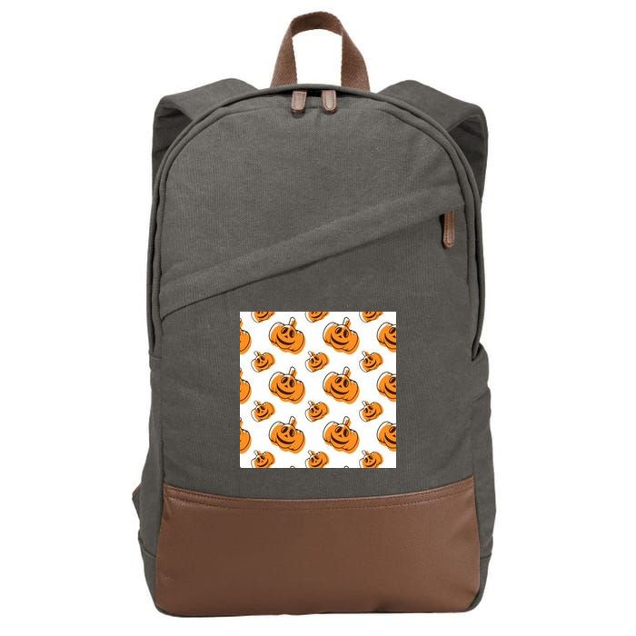 Halloween Pumpkin Cartoon Cotton Canvas Backpack