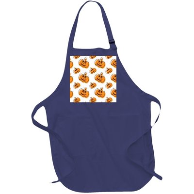 Halloween Pumpkin Cartoon Full-Length Apron With Pockets