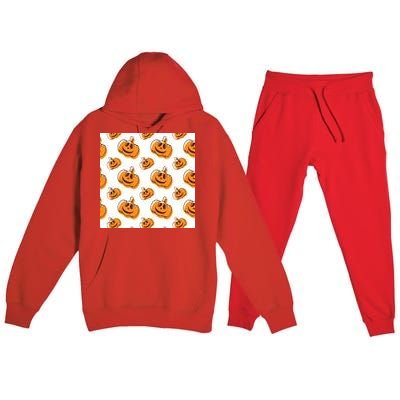 Halloween Pumpkin Cartoon Premium Hooded Sweatsuit Set