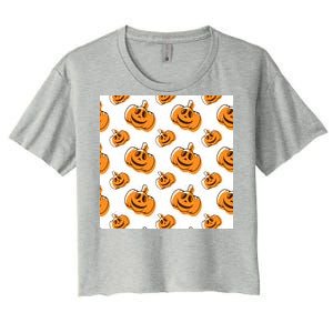 Halloween Pumpkin Cartoon Women's Crop Top Tee