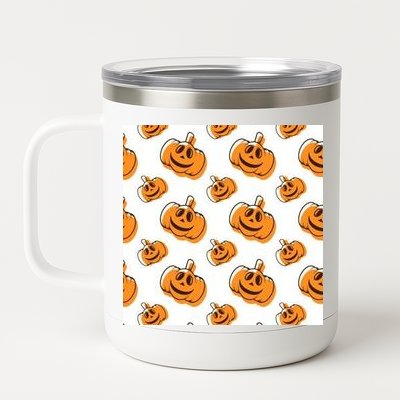 Halloween Pumpkin Cartoon 12 oz Stainless Steel Tumbler Cup