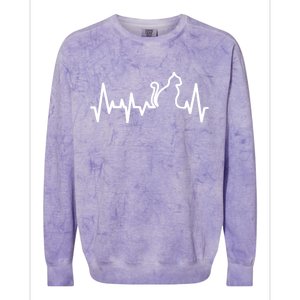 Heartbeat Pulse Cat Colorblast Crewneck Sweatshirt