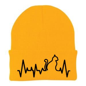 Heartbeat Pulse Cat Knit Cap Winter Beanie