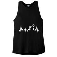 Heartbeat Pulse Cat Ladies PosiCharge Tri-Blend Wicking Tank