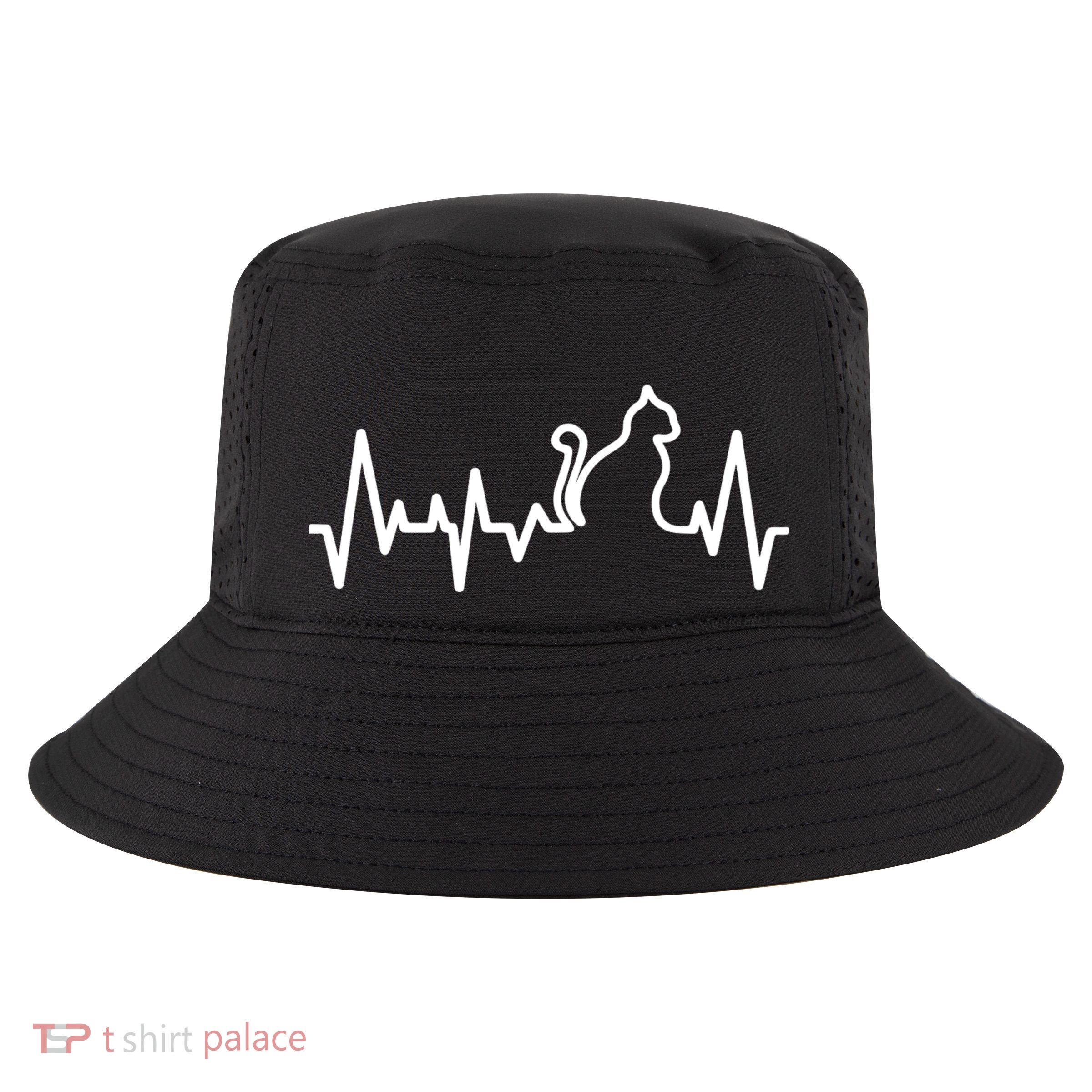 Heartbeat Pulse Cat Cool Comfort Performance Bucket Hat