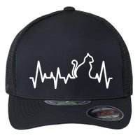 Heartbeat Pulse Cat Flexfit Unipanel Trucker Cap