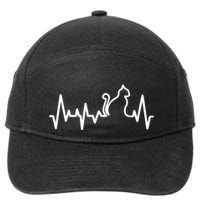 Heartbeat Pulse Cat 7-Panel Snapback Hat