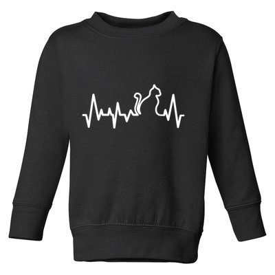 Heartbeat Pulse Cat Toddler Sweatshirt