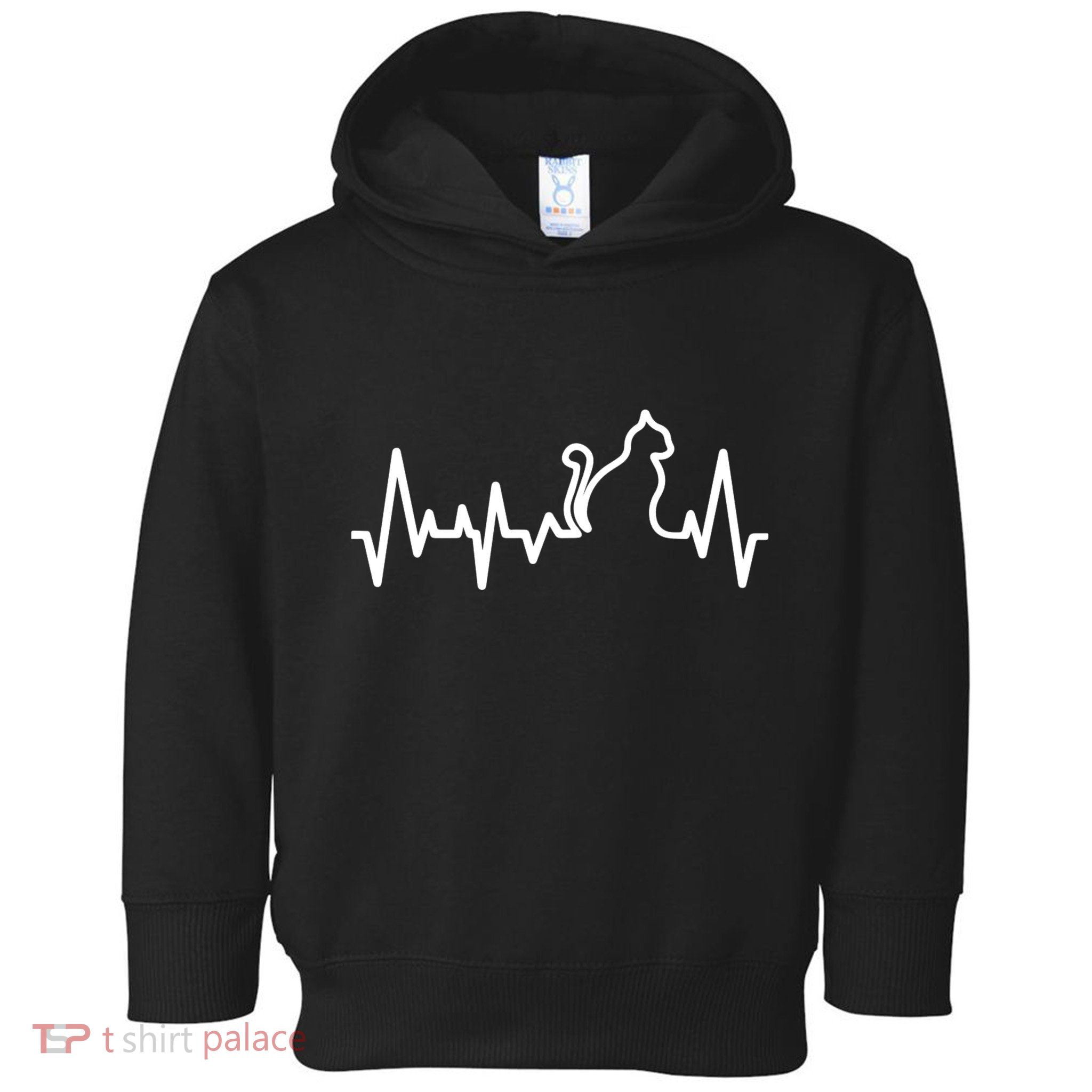Heartbeat Pulse Cat Toddler Hoodie