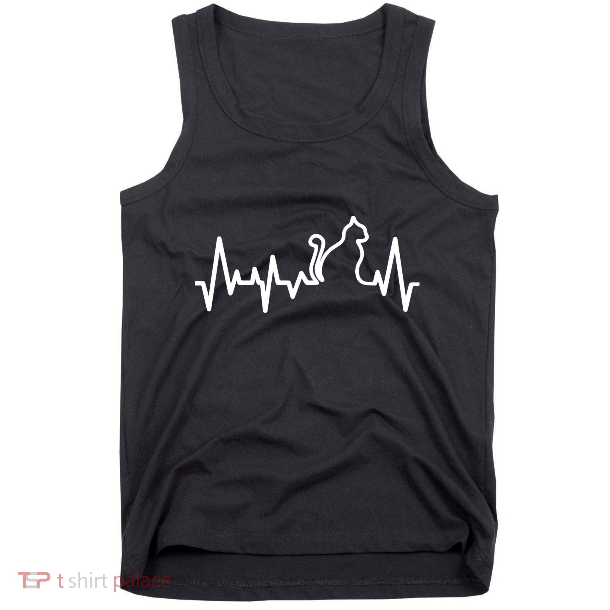 Heartbeat Pulse Cat Tank Top