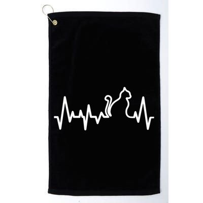 Heartbeat Pulse Cat Golf Towel