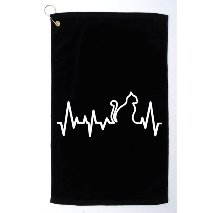 Heartbeat Pulse Cat Golf Towel
