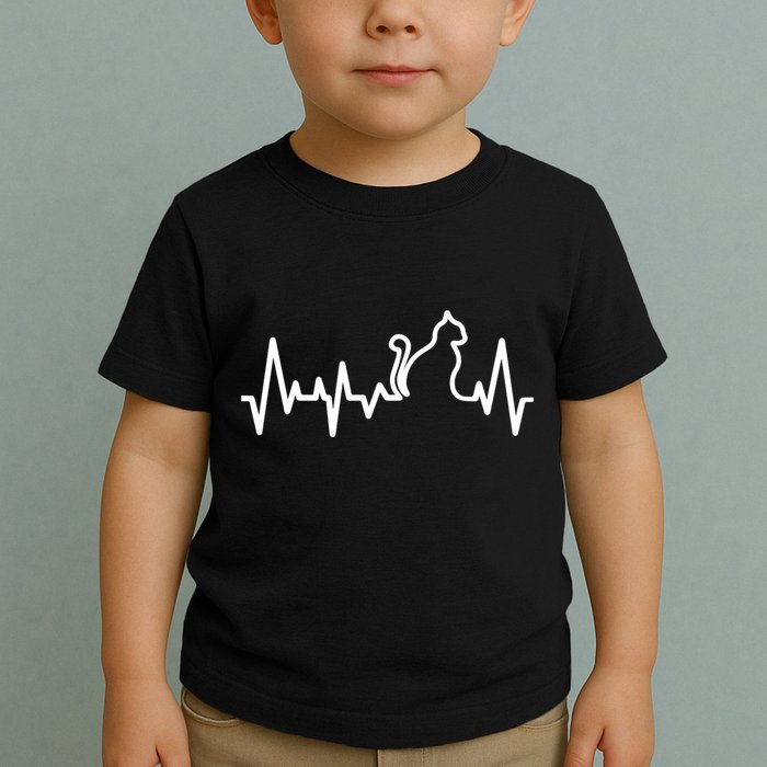 Heartbeat Pulse Cat Toddler T-Shirt