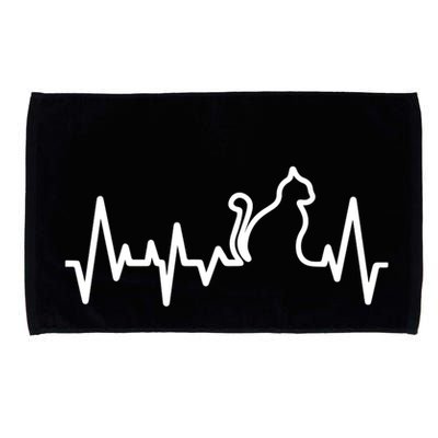 Heartbeat Pulse Cat Microfiber Hand Towel