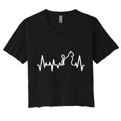 Heartbeat Pulse Cat Crop Top