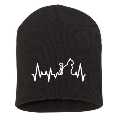 Heartbeat Pulse Cat Short Acrylic Beanie