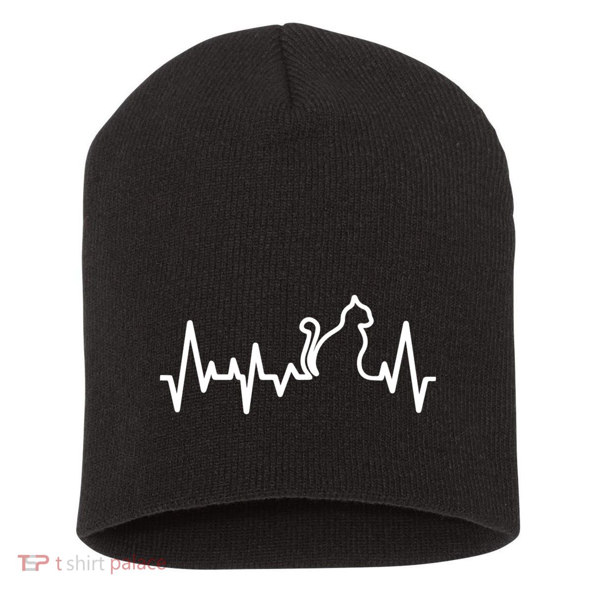 Heartbeat Pulse Cat Short Acrylic Beanie