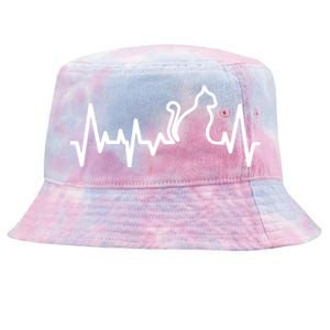 Heartbeat Pulse Cat Tie-Dyed Bucket Hat