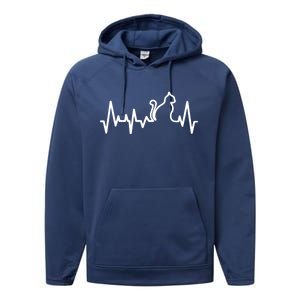 Heartbeat Pulse Cat Performance Fleece Hoodie