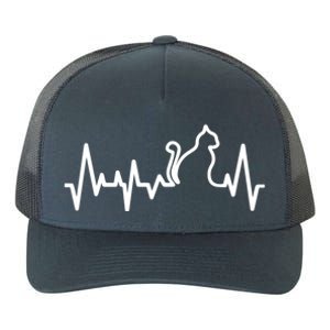 Heartbeat Pulse Cat Yupoong Adult 5-Panel Trucker Hat