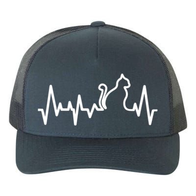 Heartbeat Pulse Cat Yupoong Adult 5-Panel Trucker Hat