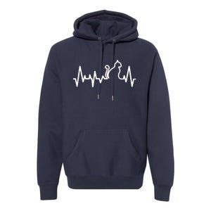 Heartbeat Pulse Cat Premium Hoodie