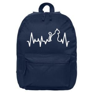 Heartbeat Pulse Cat 16 in Basic Backpack