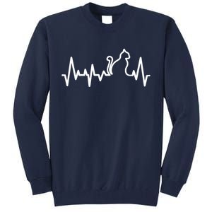 Heartbeat Pulse Cat Tall Sweatshirt