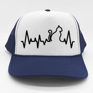 Heartbeat Pulse Cat Trucker Hat