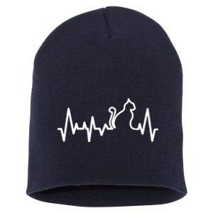 Heartbeat Pulse Cat Short Acrylic Beanie