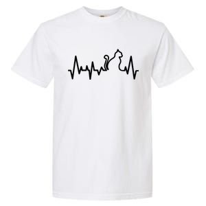 Heartbeat Pulse Cat Garment-Dyed Heavyweight T-Shirt