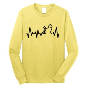 Heartbeat Pulse Cat Long Sleeve Shirt