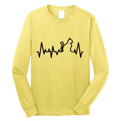 Heartbeat Pulse Cat Long Sleeve Shirt